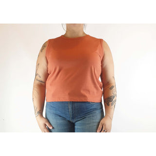 Gorman cropped sleeveless orange top size 16 Gorman preloved second hand clothes 3