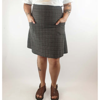 Dot Herbey pre-owned cotton/linen check print skirt size 14 Dot & Herbey preloved second hand clothes 3