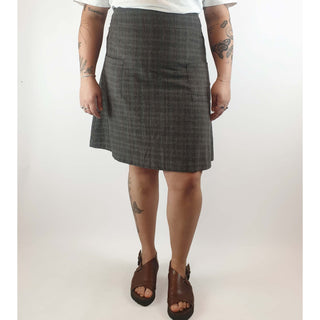 Dot Herbey pre-owned cotton/linen check print skirt size 14 Dot & Herbey preloved second hand clothes 2