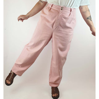 Lucy & Yak pre-owned pink denim wide leg jeans / pants size size W38/L30 (best fits size 14-16) Lucy & Yak preloved second hand clothes 1