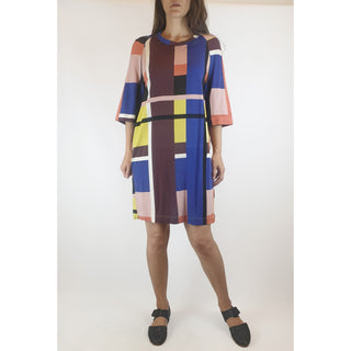 Obus second hand asymmetrical and colourful check print dress size 0 (best fits size 8) Obus preloved second hand clothes 4