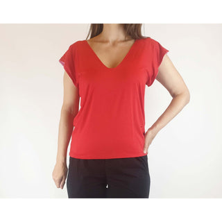 Reversible tee shirt top with red and pink sides best fits size 8 Unknown preloved second hand clothes 7