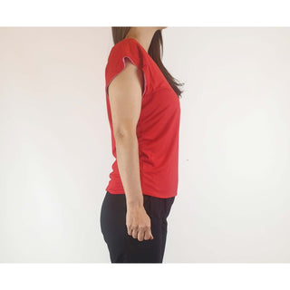 Reversible tee shirt top with red and pink sides best fits size 8 Unknown preloved second hand clothes 10