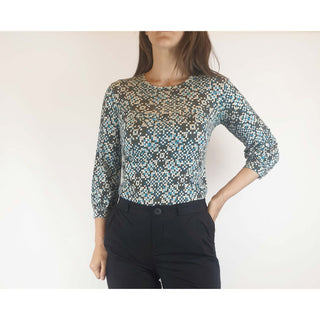 Obus preloved blue print top size 1 (best fits size 8) Obus preloved second hand clothes 4