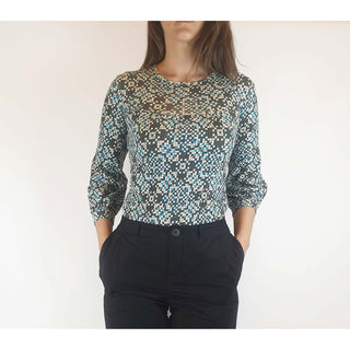 Obus preloved blue print top size 1 (best fits size 8) Obus preloved second hand clothes 5