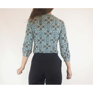 Obus preloved blue print top size 1 (best fits size 8) Obus preloved second hand clothes 11