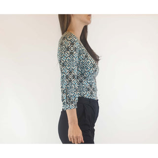 Obus preloved blue print top size 1 (best fits size 8) Obus preloved second hand clothes 9