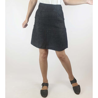 Preap Coutts preloved charcoal 100% linen skirt size 1 (best fits size 8) Preap & Coutts preloved second hand clothes 3