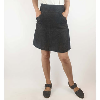 Preap Coutts preloved charcoal 100% linen skirt size 1 (best fits size 8) Preap & Coutts preloved second hand clothes 1