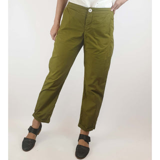 Kowtow preloved green cotton straight leg pants size XS (best fits size 8) Kowtow preloved second hand clothes 1