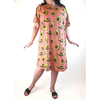 Tulips pink avocado print dress size 18 Tulips preloved second hand clothes 2