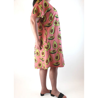 Tulips pink avocado print dress size 18 Tulips preloved second hand clothes 7