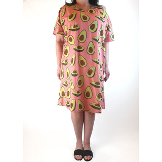 Tulips pink avocado print dress size 18 Tulips preloved second hand clothes 5