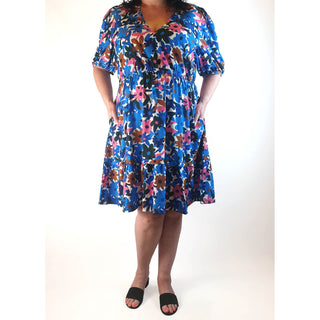 Little Party Dress blue floral dress size 16 Little Party Dress preloved second hand clothes 1