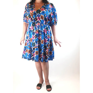 Little Party Dress blue floral dress size 16 Little Party Dress preloved second hand clothes 3