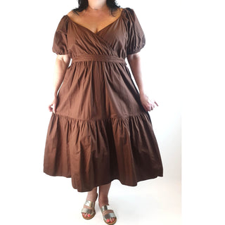 Influence brown cotton dress size 20 Influence preloved second hand clothes 1