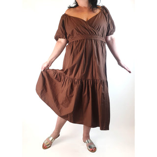 Influence brown cotton dress size 20 Influence preloved second hand clothes 4