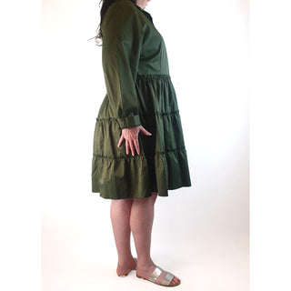 Green long sleeve tiered dress size XL Unknown preloved second hand clothes 5