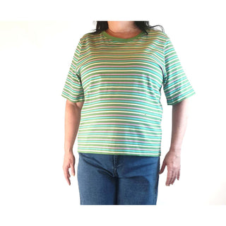 Princess Highway green striped top size 18 Princess Highway preloved second hand clothes 1