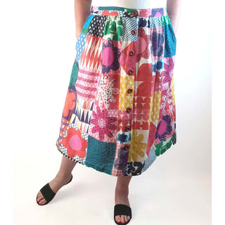 Doops vibrant linen mix skirt size XXXL Doops preloved second hand clothes 1