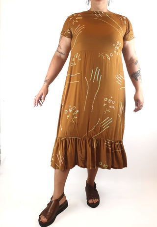 Frank & Dolly's brown print dress size L Frank & Dolly's preloved second hand clothes 1