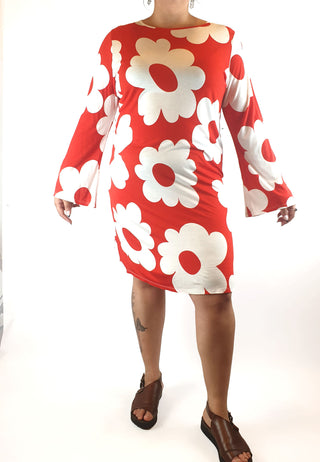 Nyata red and white print dress size 14-16