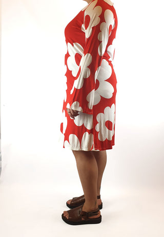 Nyata red and white print dress size 14-16