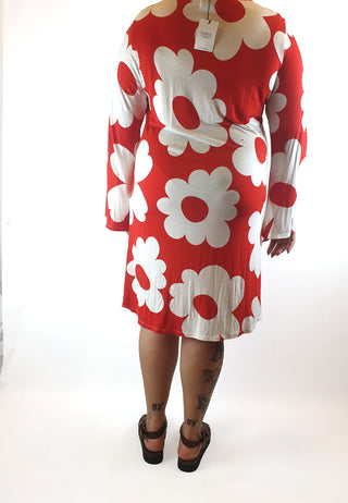 Nyata red and white print dress size 14-16
