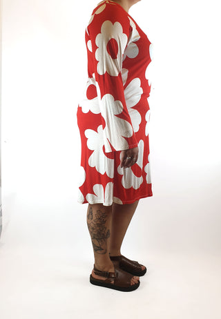 Nyata red and white print dress size 14-16