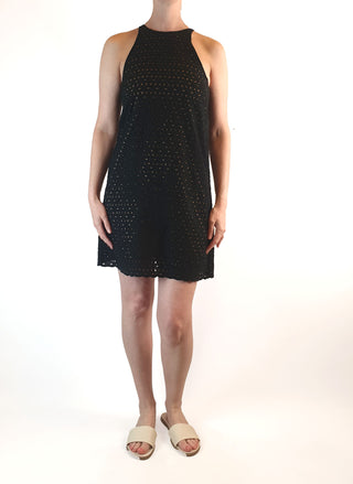 Gorman black sleeveless dress with perforated pattern size 8 (best fits size 6-8) Dear Little Panko preloved second hand clothes 4
