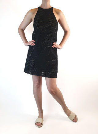 Gorman black sleeveless dress with perforated pattern size 8 (best fits size 6-8) Dear Little Panko preloved second hand clothes 2