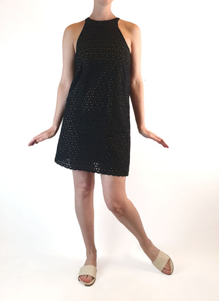 Gorman black sleeveless dress with perforated pattern size 8 (best fits size 6-8) Dear Little Panko preloved second hand clothes 1