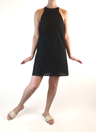 Gorman black sleeveless dress with perforated pattern size 8 (best fits size 6-8) Dear Little Panko preloved second hand clothes 3