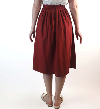 Gorman red mid calf high waisted skirt size 6 Gorman preloved second hand clothes 6