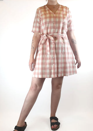 Jericho Road pink and white gingham dress size 12 Jericho Road preloved second hand clothes 1