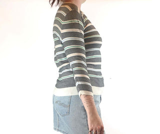 Colourful striped knit jumper size L fits size 12-14 Unknown preloved second hand clothes 4
