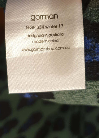 Gorman green animal print dress size 10 Gorman preloved second hand clothes 12