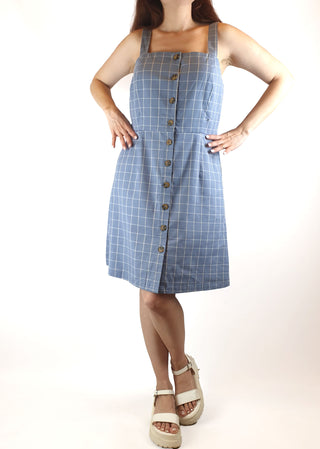 Princess Highway blue and white checked sleeveless dress size 12 (fits size 10-12) Princess Highway preloved second hand clothes 2