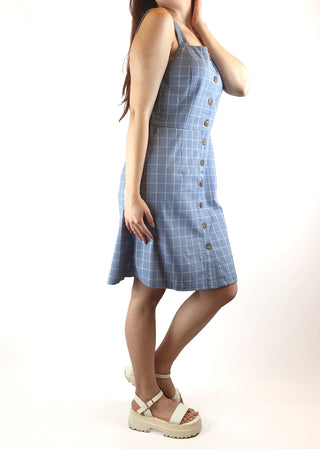 Princess Highway blue and white checked sleeveless dress size 12 (fits size 10-12) Princess Highway preloved second hand clothes 5