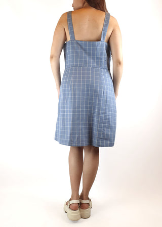 Princess Highway blue and white checked sleeveless dress size 12 (fits size 10-12) Princess Highway preloved second hand clothes 7