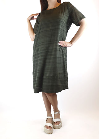 Elk green semi-sheer dress (with slip) size 10 Elk preloved second hand clothes 6