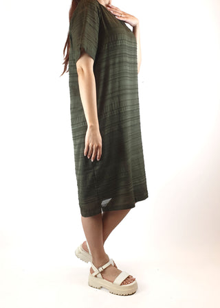 Elk green semi-sheer dress (with slip) size 10 Elk preloved second hand clothes 7