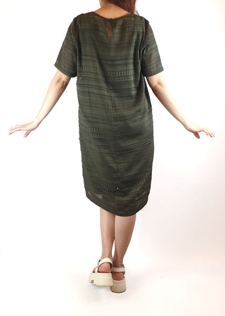 Elk green semi-sheer dress (with slip) size 10 Elk preloved second hand clothes 9