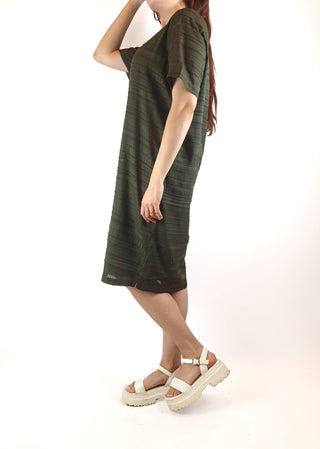 Elk green semi-sheer dress (with slip) size 10 Elk preloved second hand clothes 8