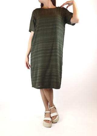 Elk green semi-sheer dress (with slip) size 10 Elk preloved second hand clothes 3