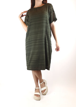 Elk green semi-sheer dress (with slip) size 10 Elk preloved second hand clothes 4