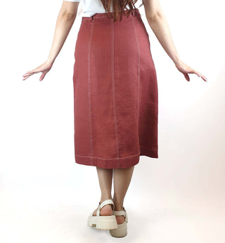 Nancybird red linen skirt size S / AU 10 Nancybird preloved second hand clothes 5