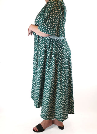 Lorraine green print wrap dress size 18 Lorraine preloved second hand clothes 6