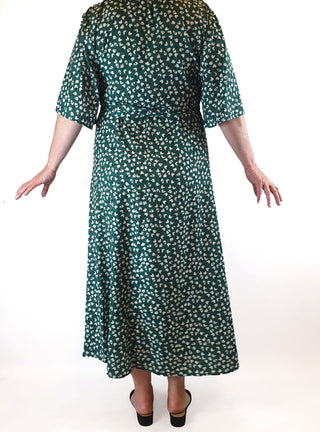 Lorraine green print wrap dress size 18 Lorraine preloved second hand clothes 8