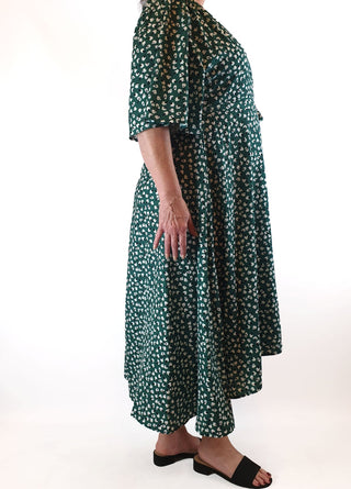 Lorraine green print wrap dress size 18 Lorraine preloved second hand clothes 7